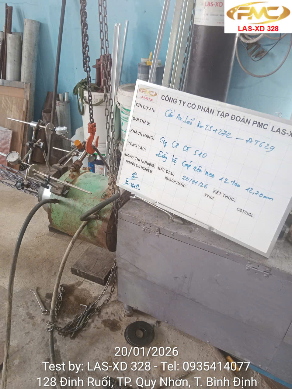 thí nghiệm vật liệu xây dựng gia lai Thí nghiệm cáp nêm neo